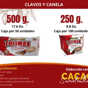 Chocolate de mesa Tolimax Aliños por 250g